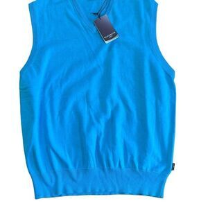 Glenmuir golf sweater vest aqua blue v neck size large. New with tags